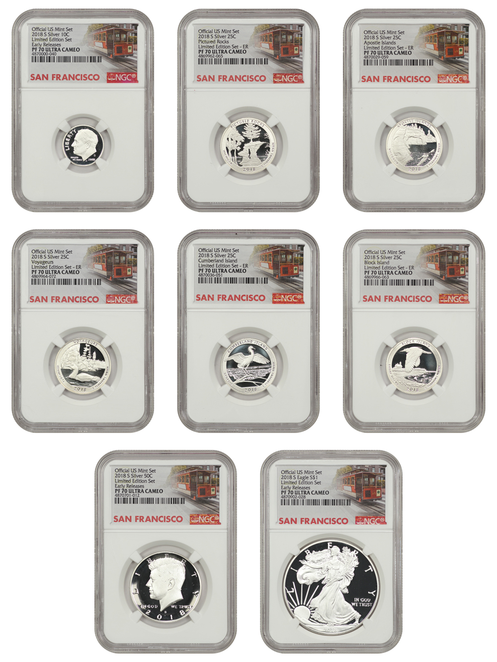2018-S 25c-$1 Silver Limited Edition Proof Set, 8 Coins PR thumbnail 7