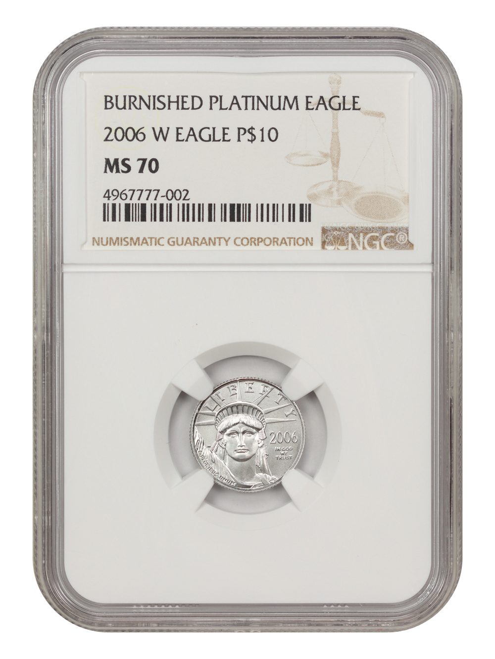 2006-W $10  Platinum Eagle, Burnished MS70 thumbnail 8