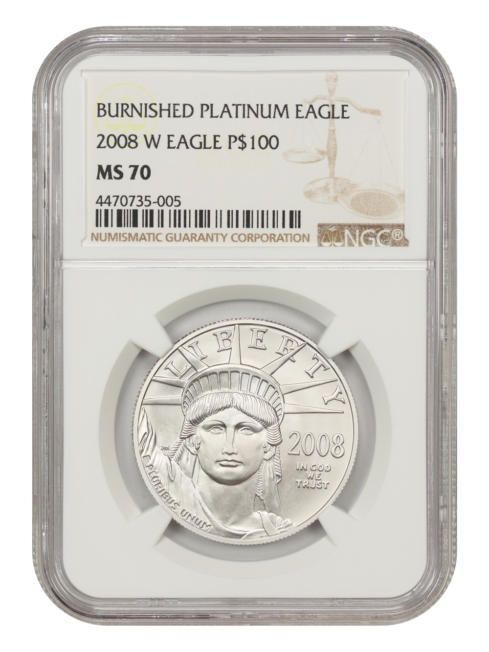 2008-W P$100  Platinum Eagle, Burnished MS70 thumbnail 14