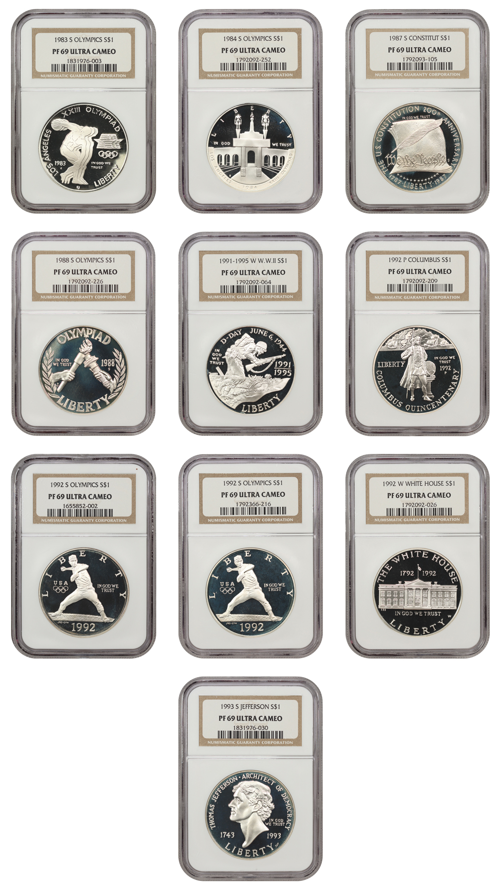 1983-S S$1 Los Angeles Olympiad Discus Thrower PR DCAM OGP thumbnail 12
