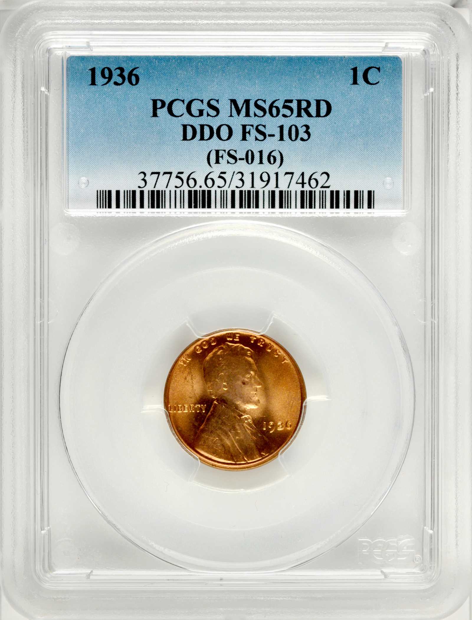 1936 1c Doubled Die Obverse, Type 3, FS-103 MS RD MS63 RD thumbnail 21