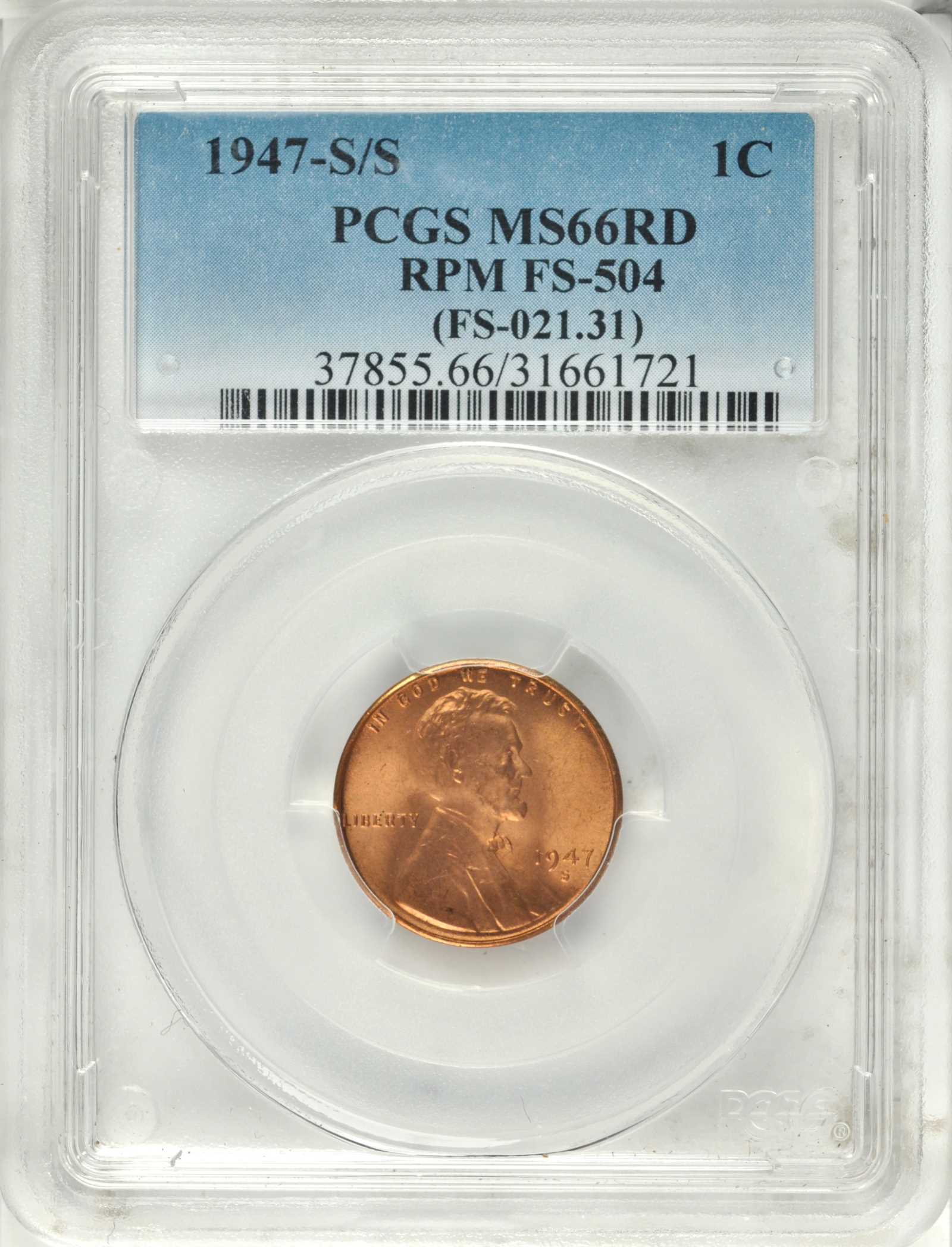 1947-S/S 1c Repunched Mintmark, FS-504 MS RD MS67 RD thumbnail 9