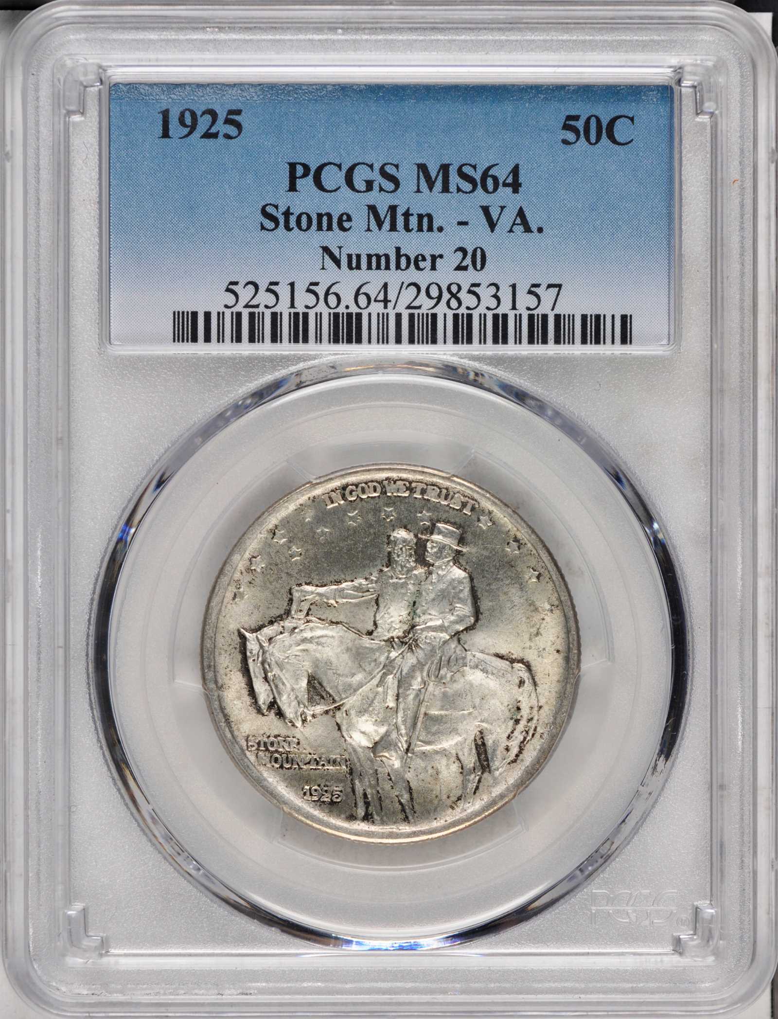 1925 50c Stone Mountain, VA. Counterstamp AU55 thumbnail 6