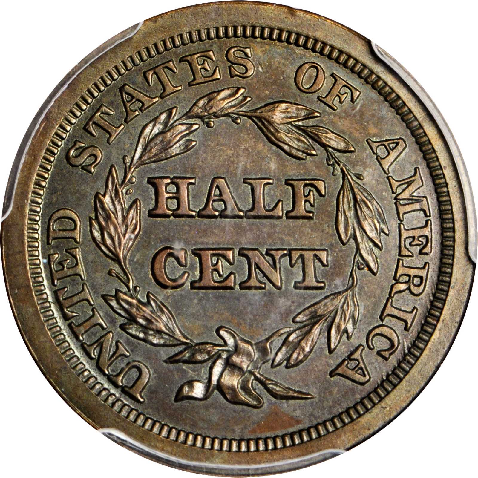 1842 1/2c Restrike, Reverse of 1840 PR BN AU58 BN thumbnail 2
