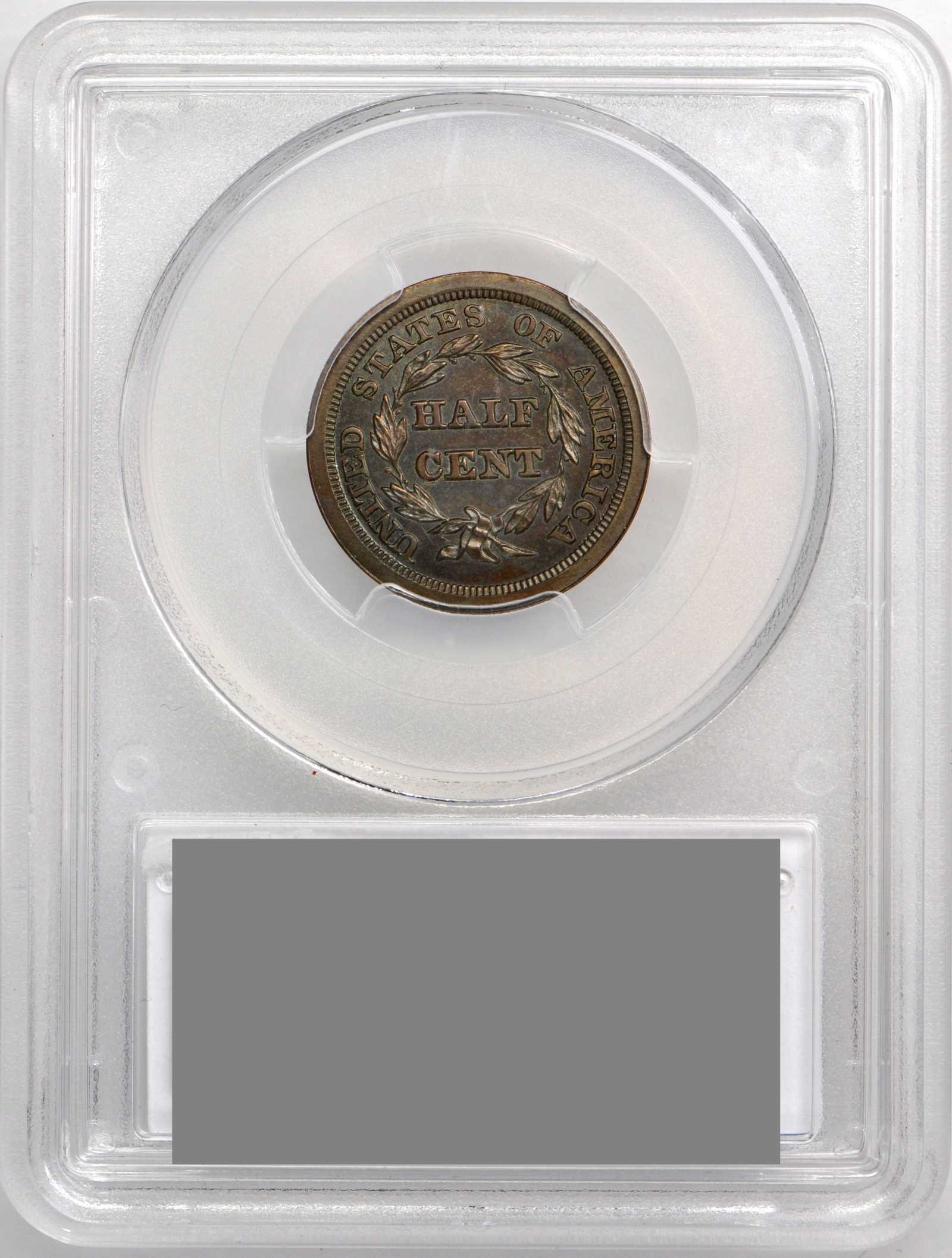1842 1/2c Restrike, Reverse of 1840 PR BN AU58 BN thumbnail 3