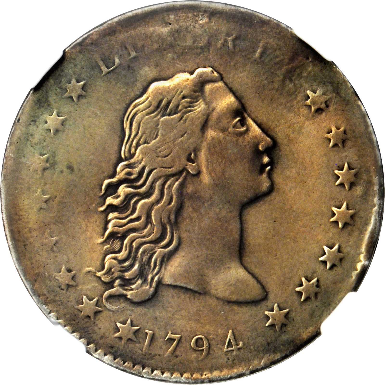 1794 $1  Flowing Hair, B-1, BB-1 AG2 thumbnail 7