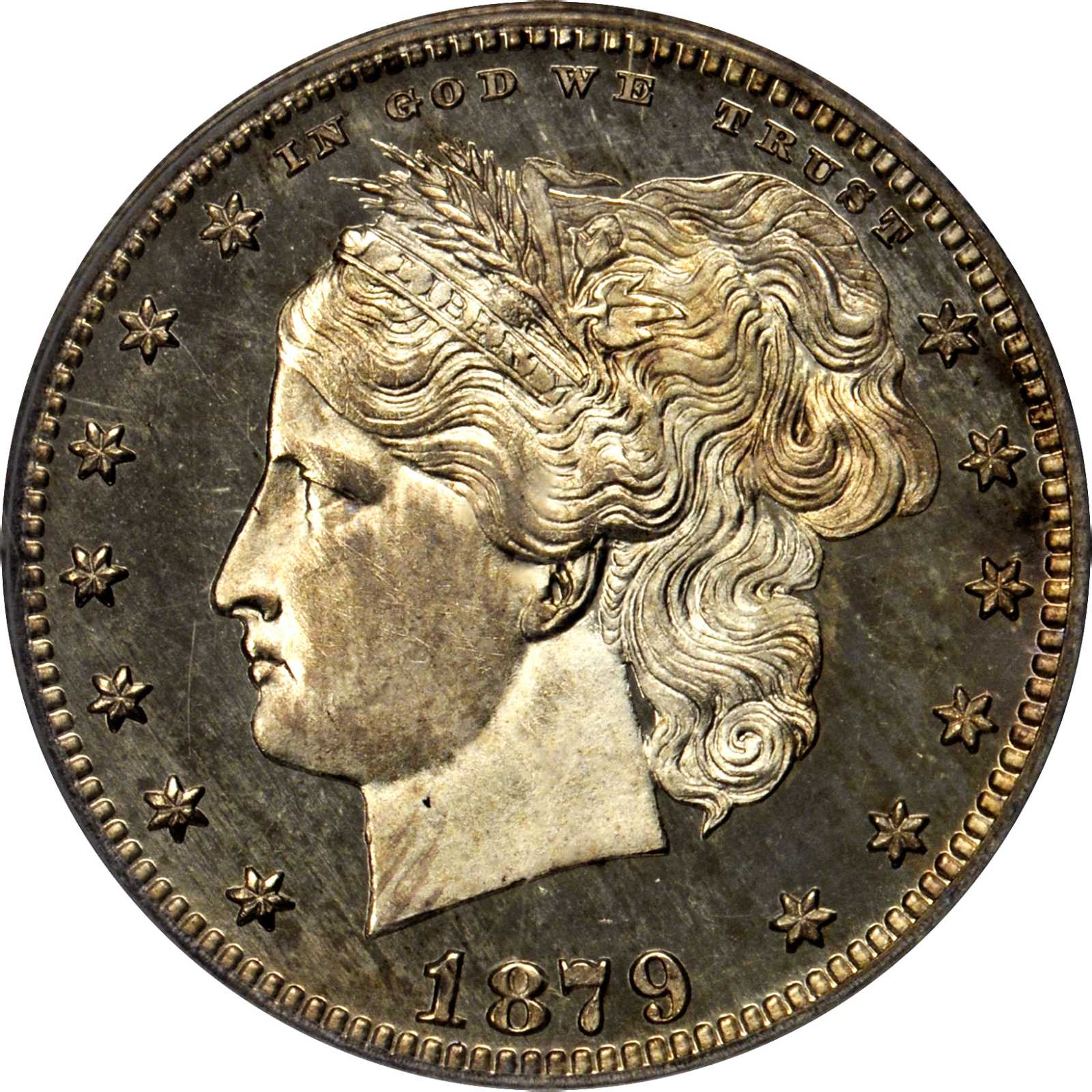 1879 Pattern Washlady Quarter Dollar. Judd-1590, Pollock-1783. Rarity-6+. Silver. Reeded Edge. Proof-66 Deep Cameo (PCGS).