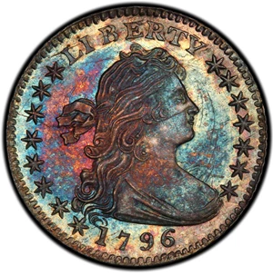 image for: 1796 Draped Bust Half Dime. Logan McCloskey-1. Rarity-3. LIKERTY. Mint State-67+ (PCGS).