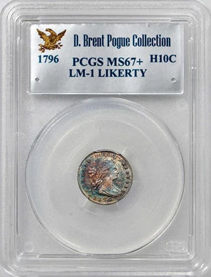 image for: 1796 Draped Bust Half Dime. Logan McCloskey-1. Rarity-3. LIKERTY. Mint State-67+ (PCGS).