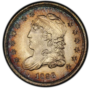 image for: 1836 Capped Bust Half Dime. Logan McCloskey-3. Rarity-1. Large 5. Mint State-66 (PCGS).