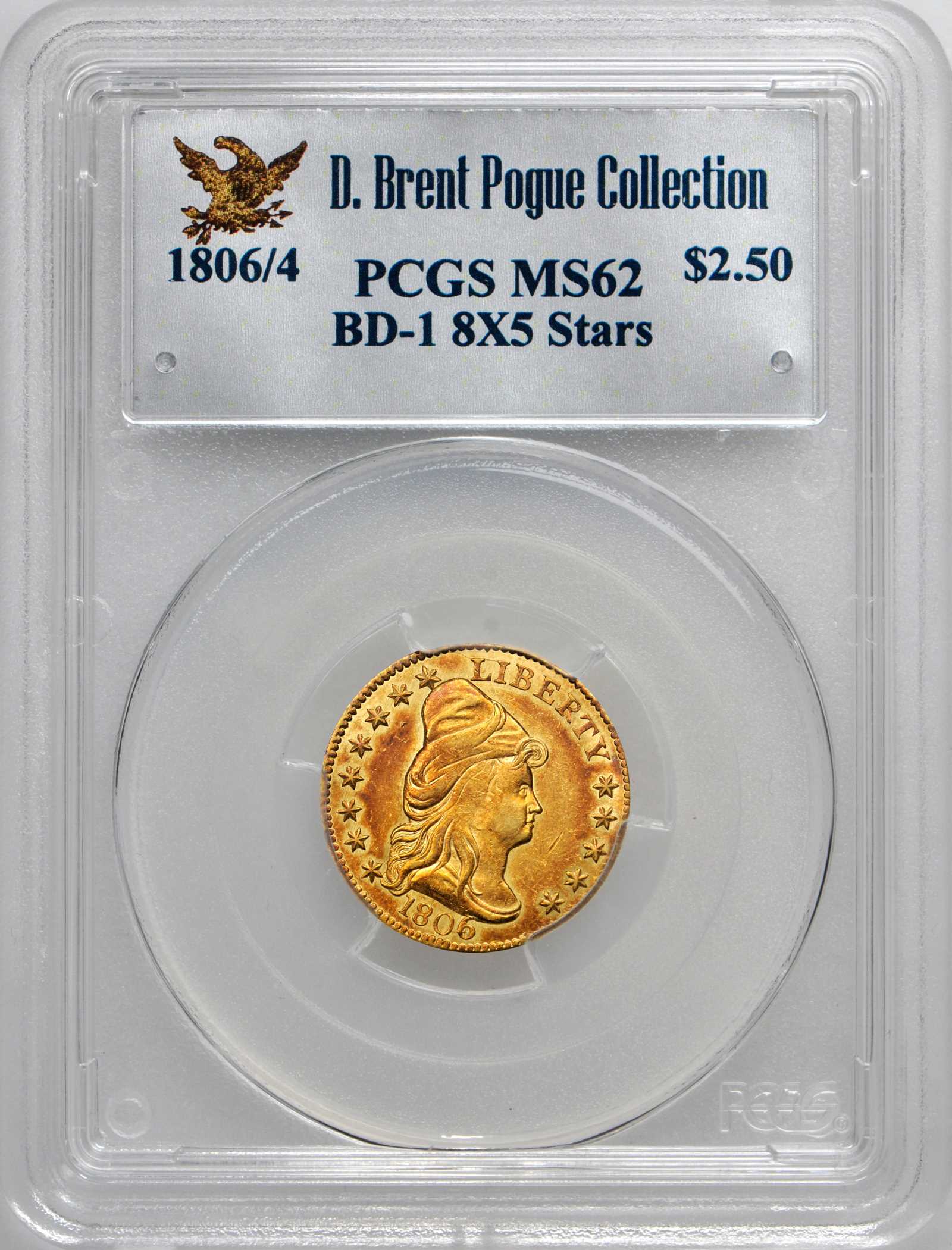 1806/4 $2 1/2 8x5 Stars MS62 thumbnail 4