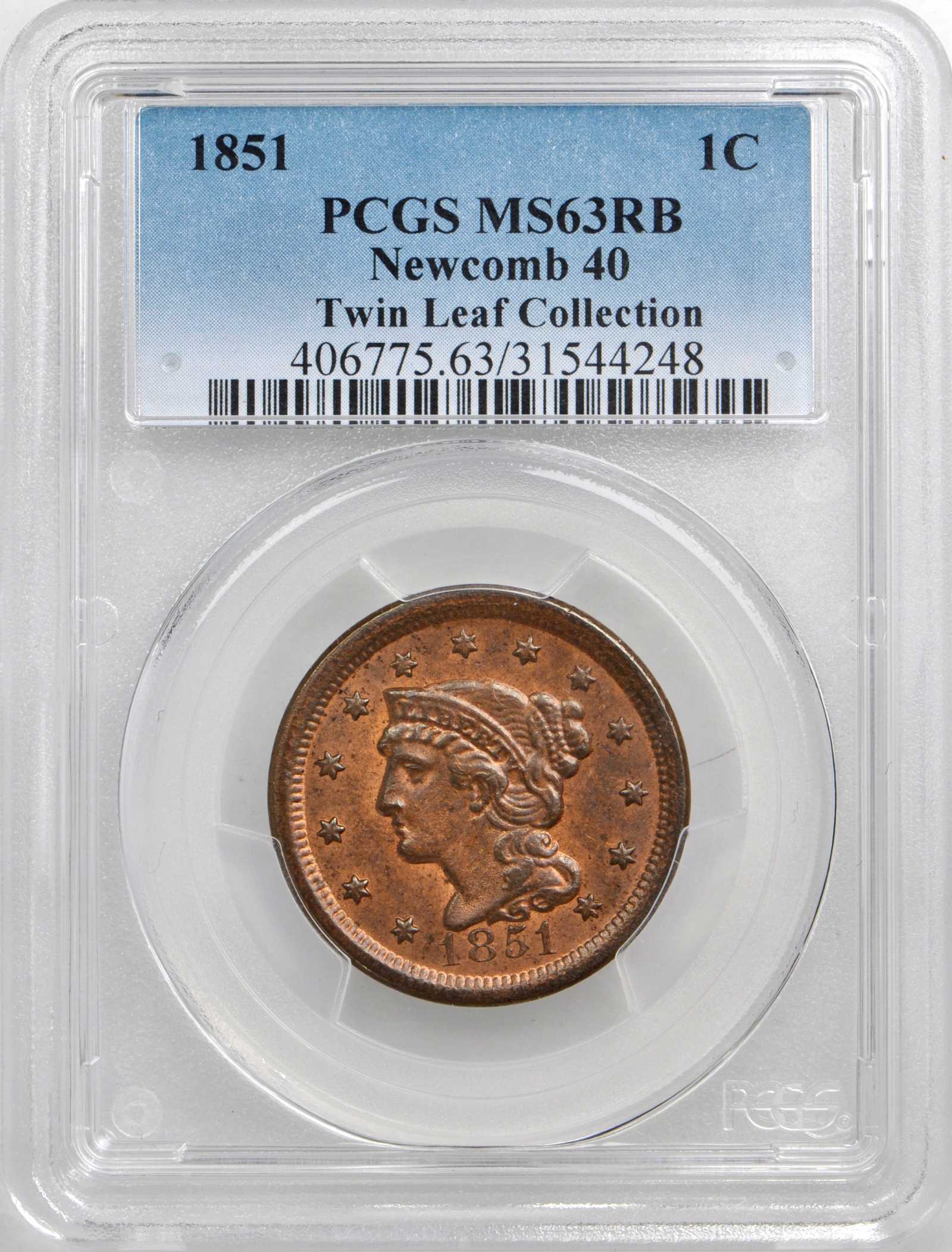 1851 1c MS RD MS62 RD thumbnail 9