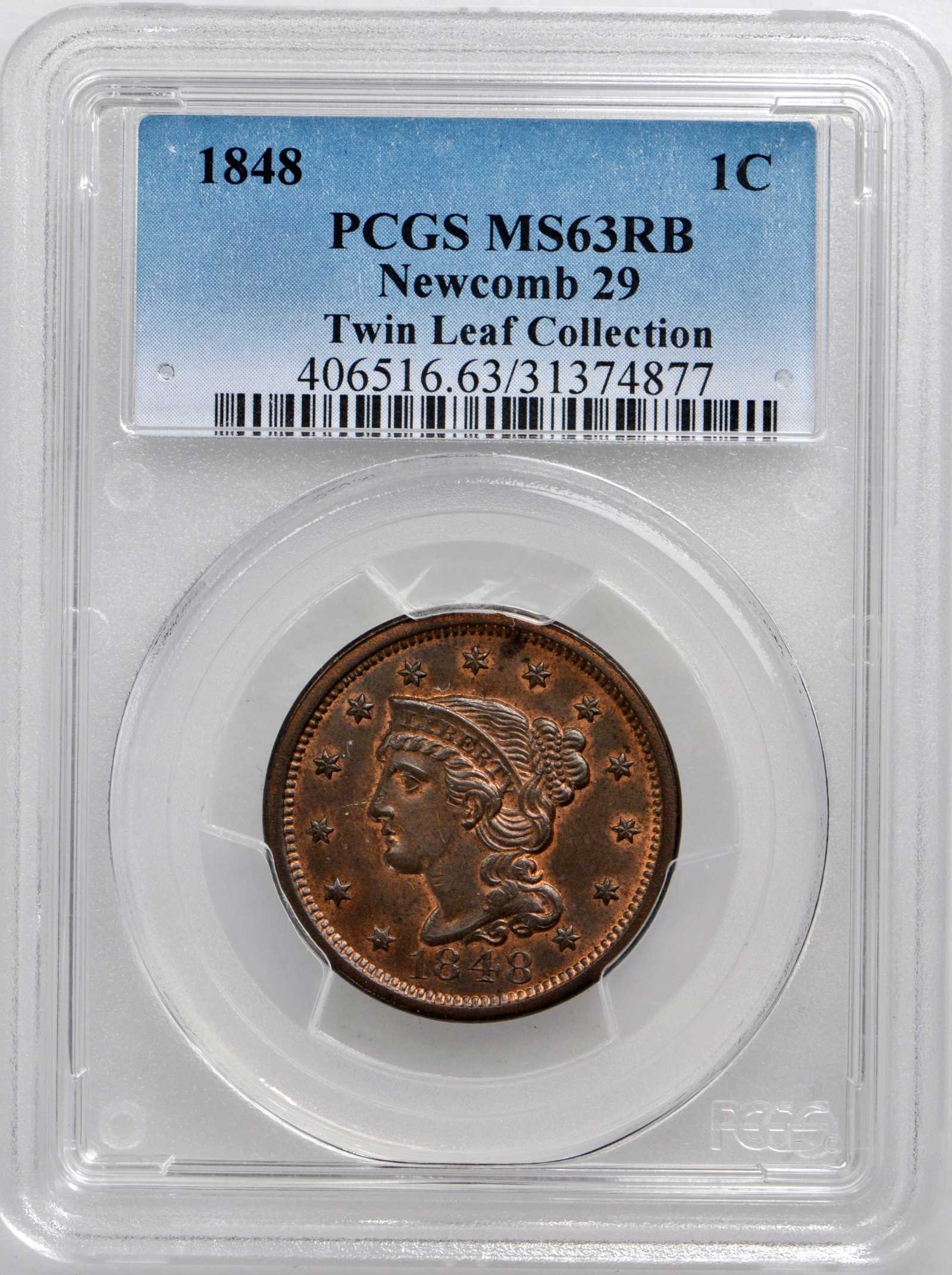 1848 1c MS RB MS61 RB thumbnail 8