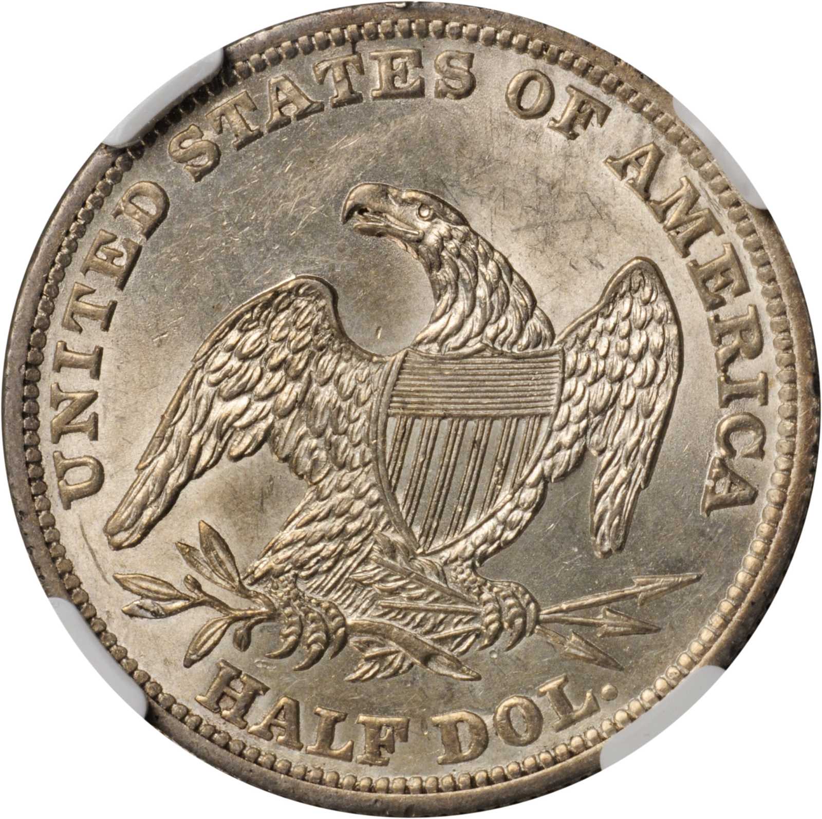 1838 50c Reeded Edge, GR-6 MS61 thumbnail 2