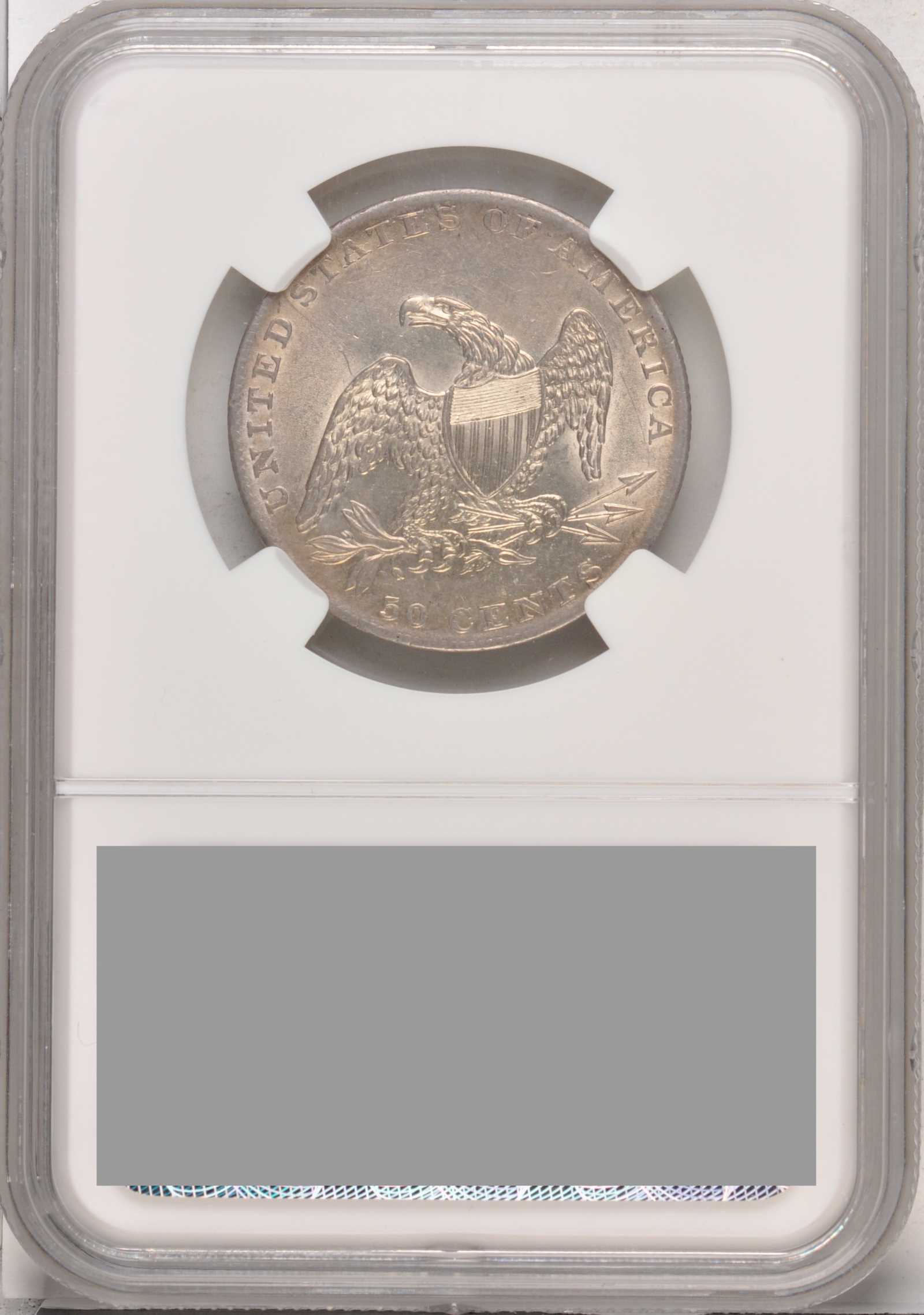 1837 50c Reeded Edge, GR-13 AU50 thumbnail 4
