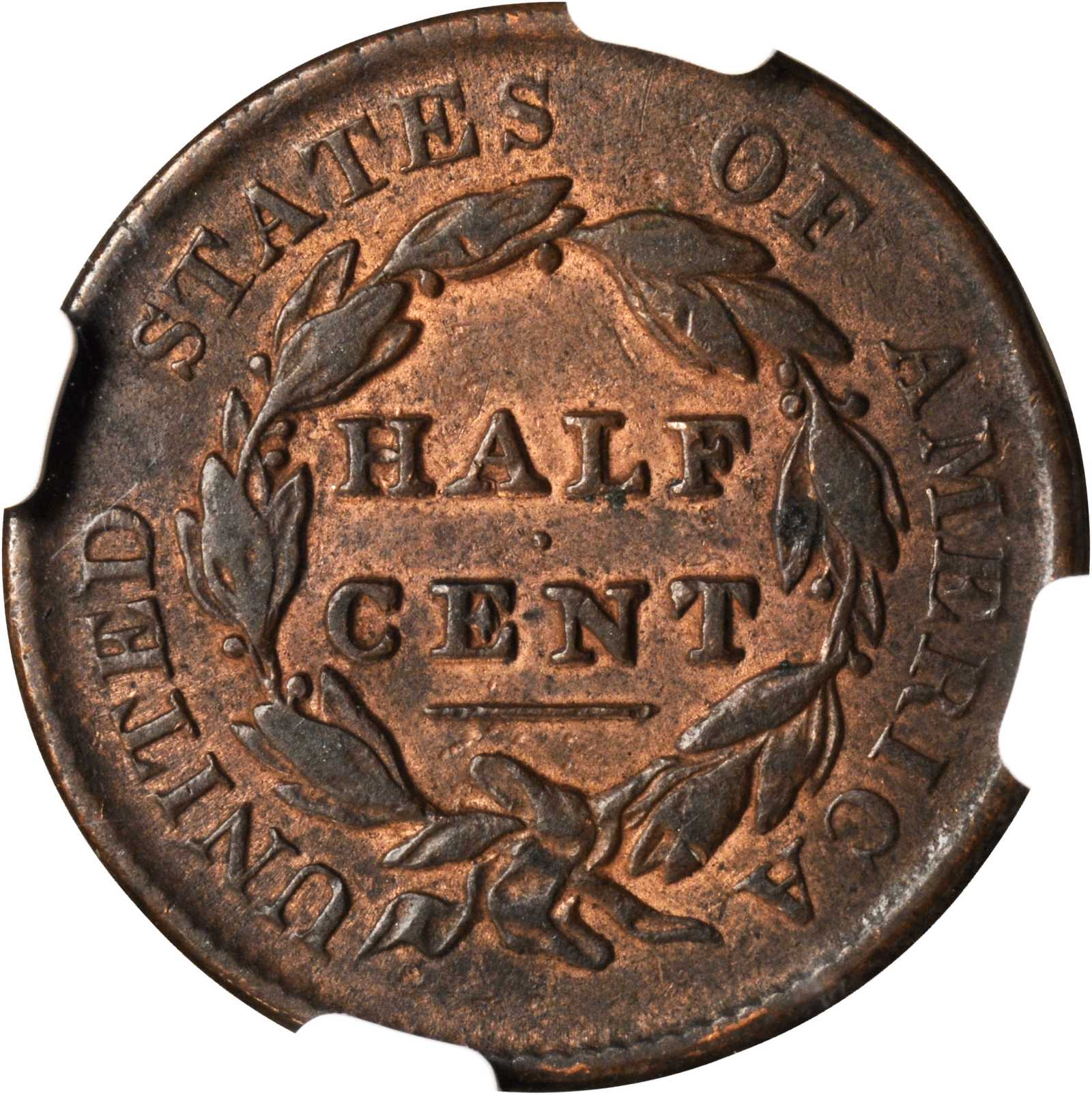 1844 1/2c Restrike, Reverse of 1856 PR RB PR67 RB CAC thumbnail 4