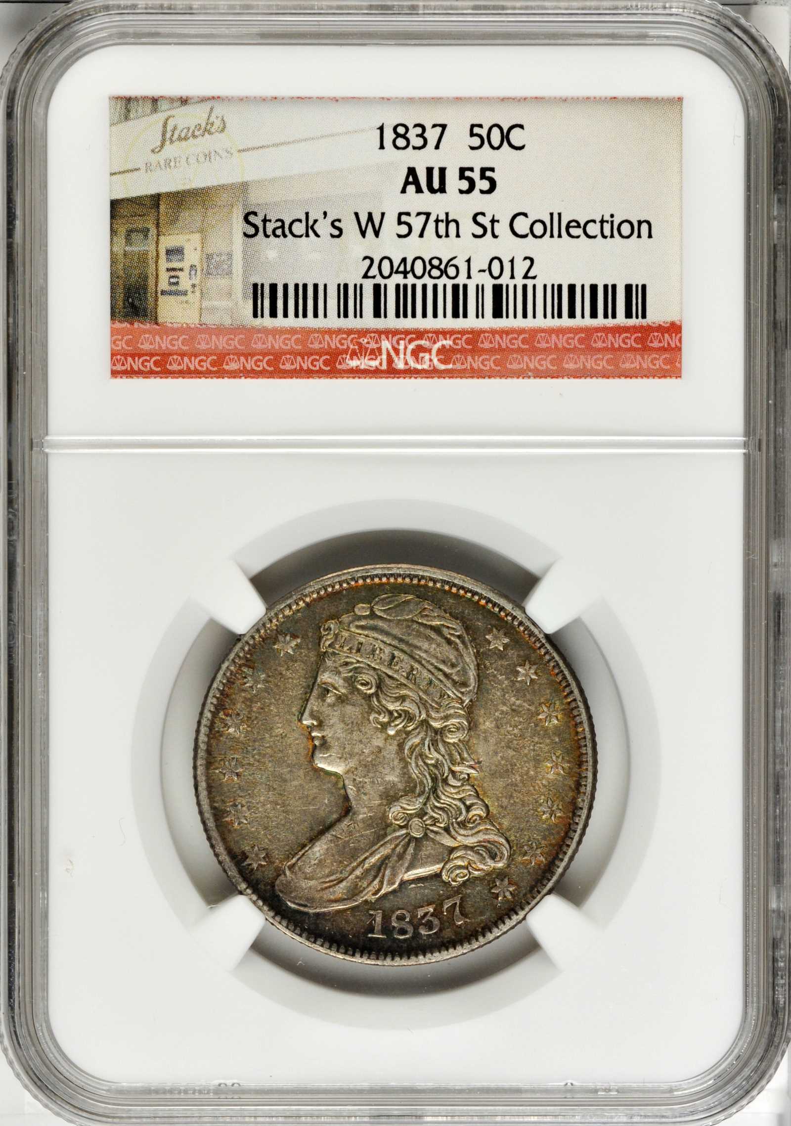 1837 50c Reeded Edge, GR-8 F12 thumbnail 17