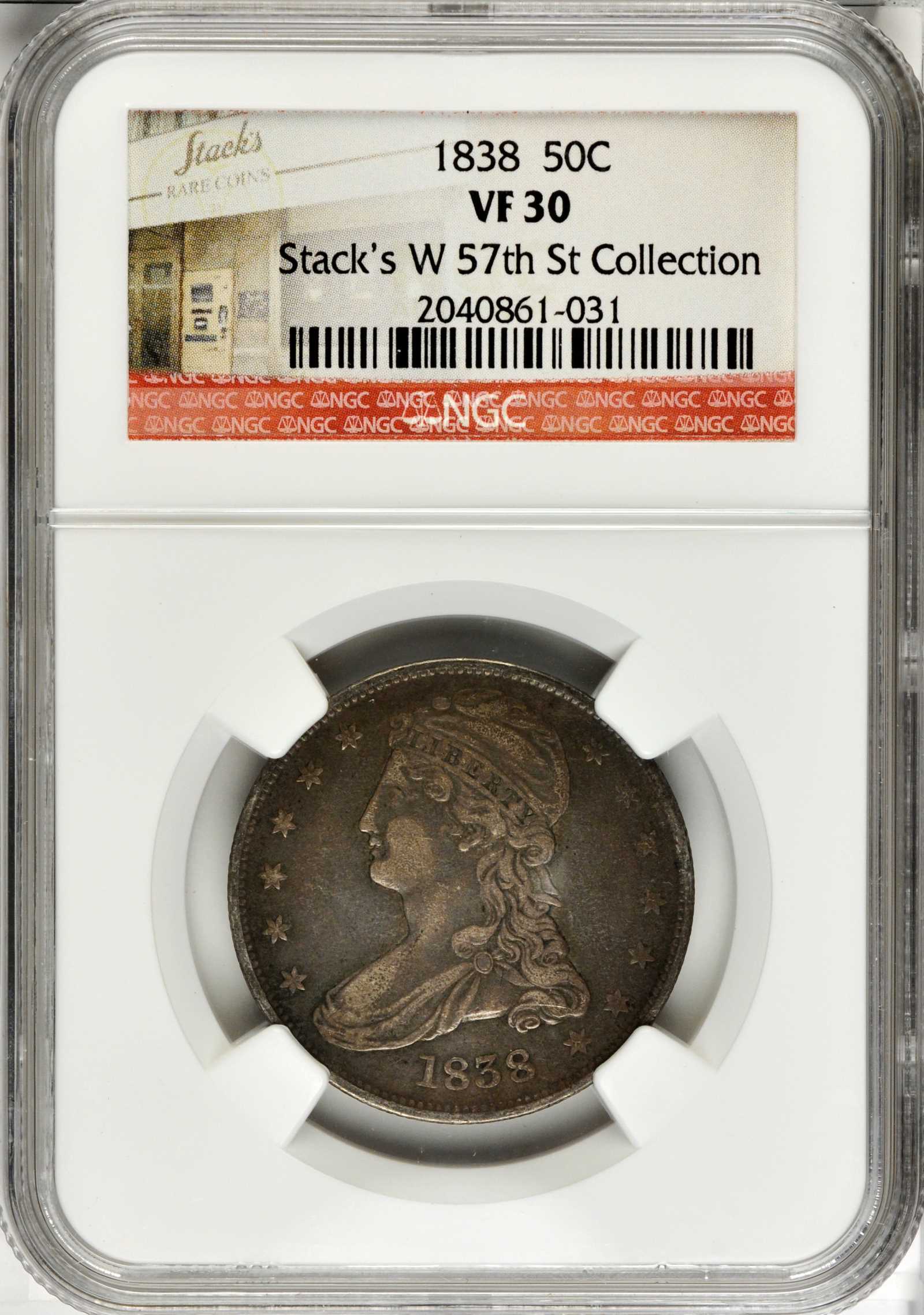 1838 50c Reeded Edge, GR-11 G4 CAC thumbnail 4