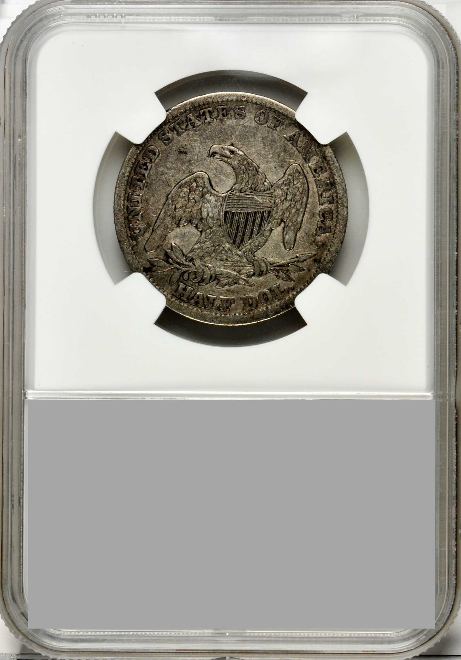 1839 50c Reeded Edge, Large Letters Reverse, GR-6 AU53 thumbnail 5