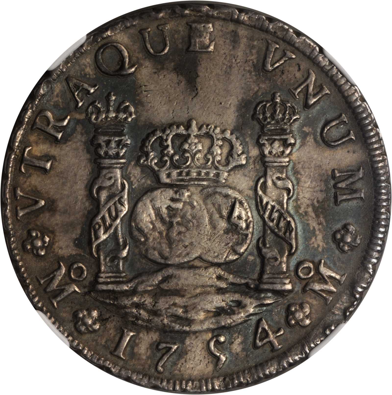 MEXICO. 8 Reales, 1754-MoMM. Ferdinand VI (1746-59). NGC AU-53.