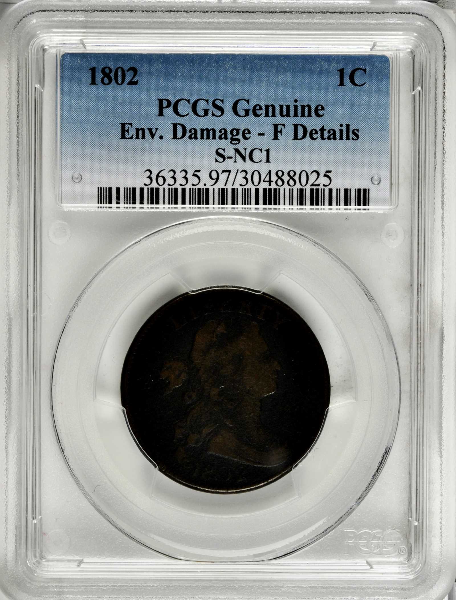 1802 1c Normal Reverse, S-NC-1 MS BN thumbnail 12