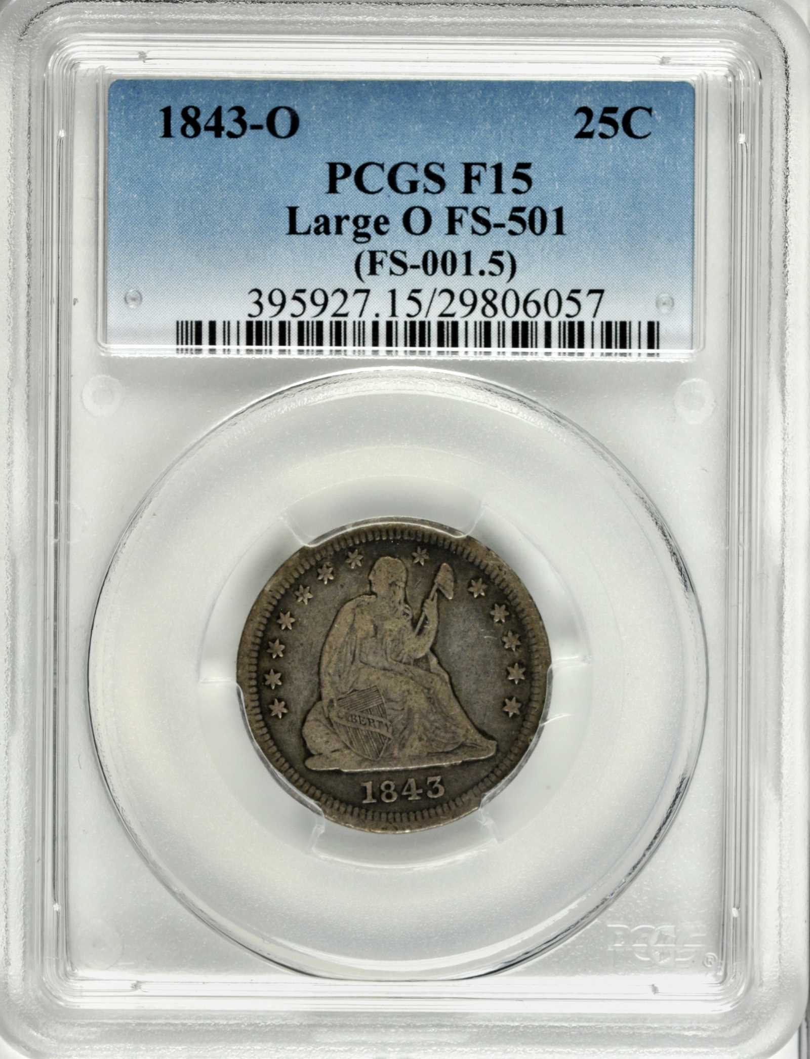1843-O 25c Large O, FS-501 F15 thumbnail 4