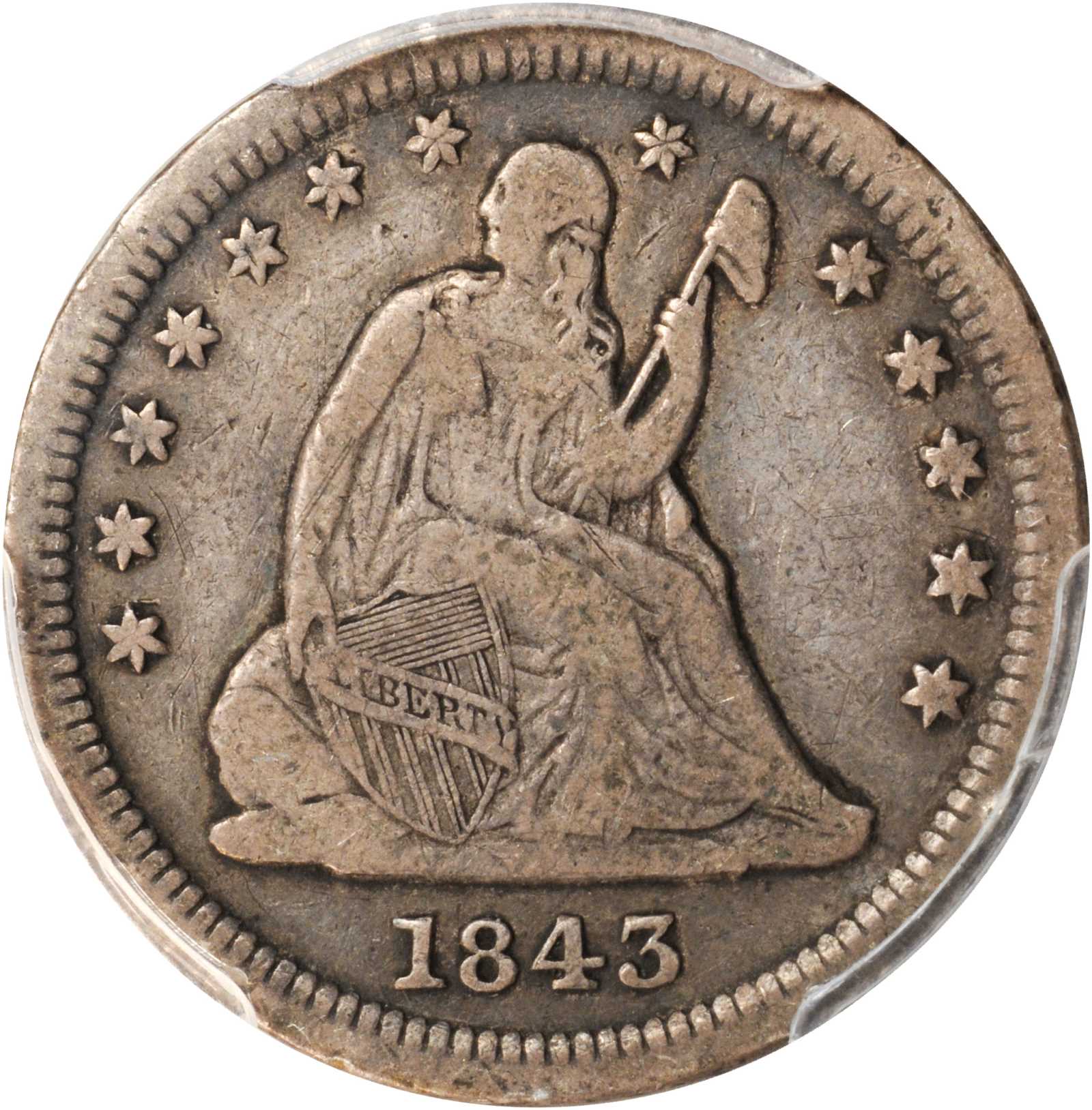 1843-O 25c Large O, FS-501 G4 CAC thumbnail 23