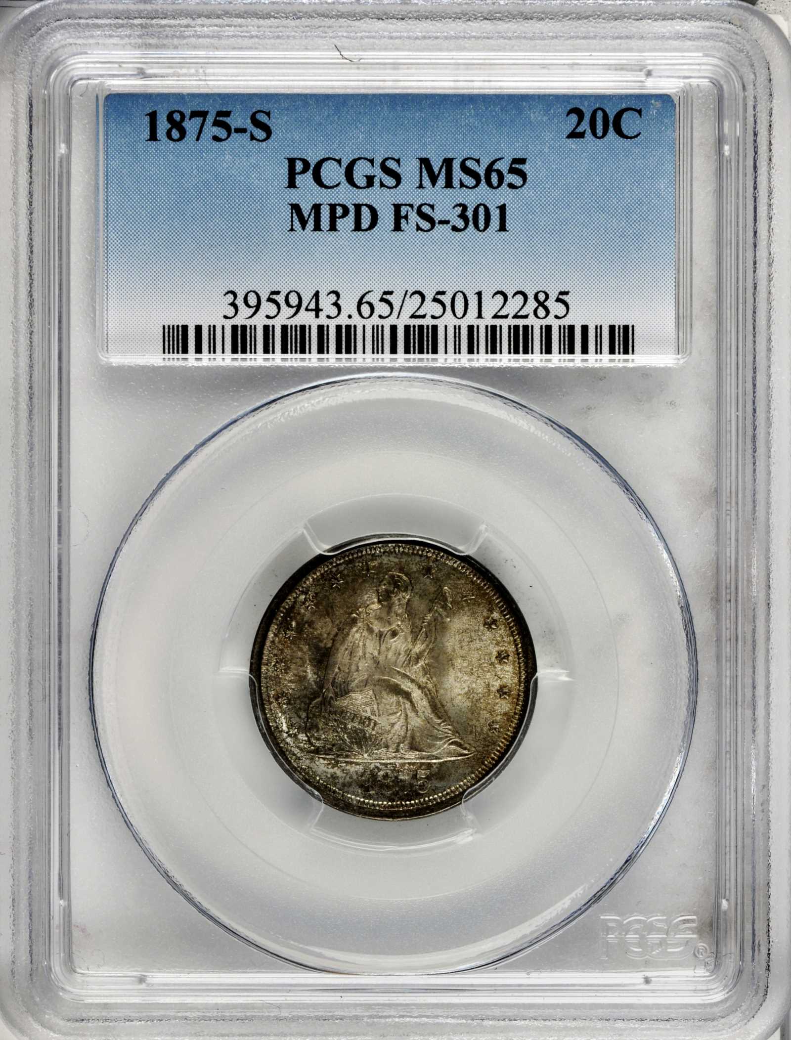 1875-S 20c Misplaced Date, FS-301 XF40 thumbnail 16