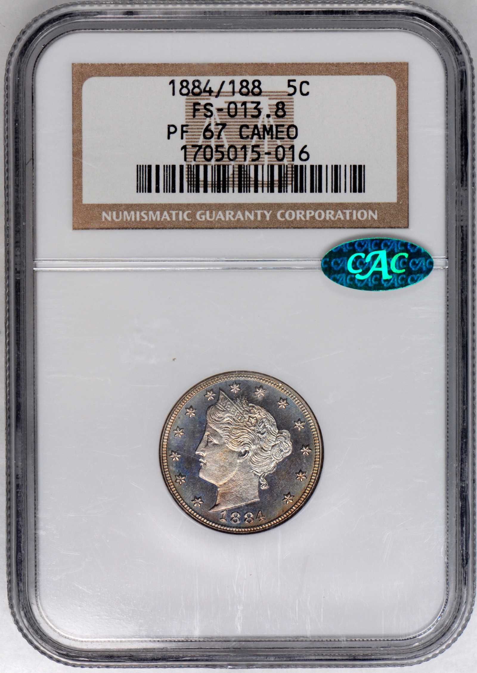 1884 5c Repunched Date, FS-301 PR CAM PR63 CAM thumbnail 6