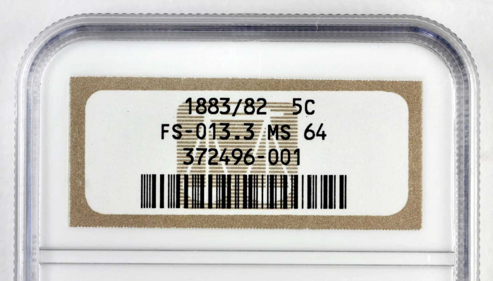 1883/2 5c Shield, Overdate, FS-304 XF45 thumbnail 10