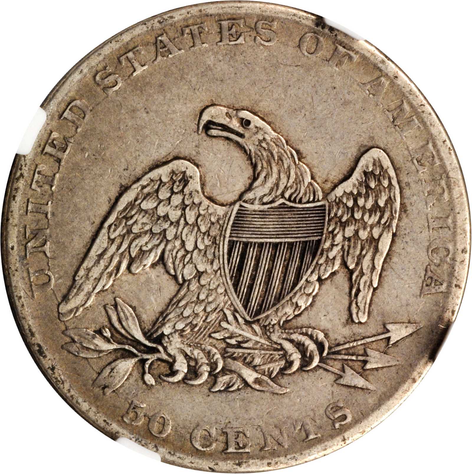 1837 50c Reeded Edge, GR-9 VF30 thumbnail 2