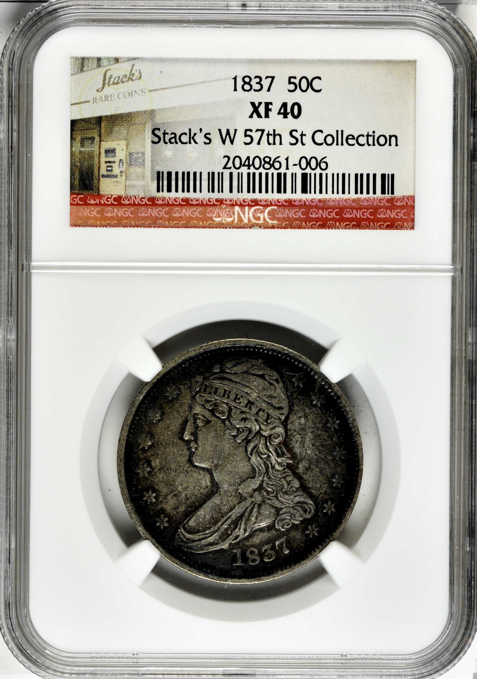 1837 50c Reeded Edge, GR-5 G6 thumbnail 6