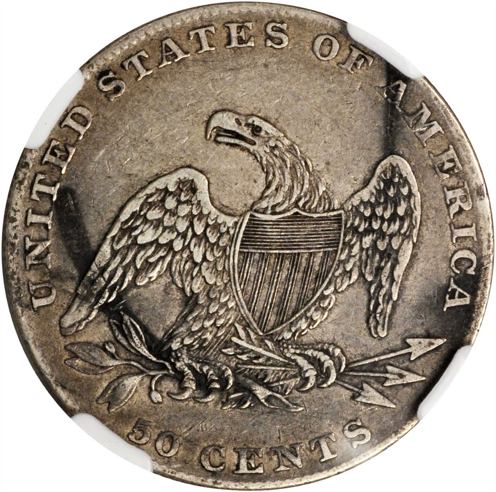 1837 50c Reeded Edge, GR-12 VG10 CAC thumbnail 3