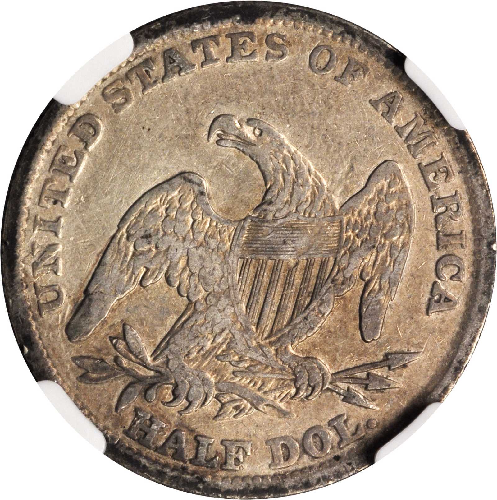 1839 50c Reeded Edge, Large Letters Reverse, GR-7 F15 thumbnail 4