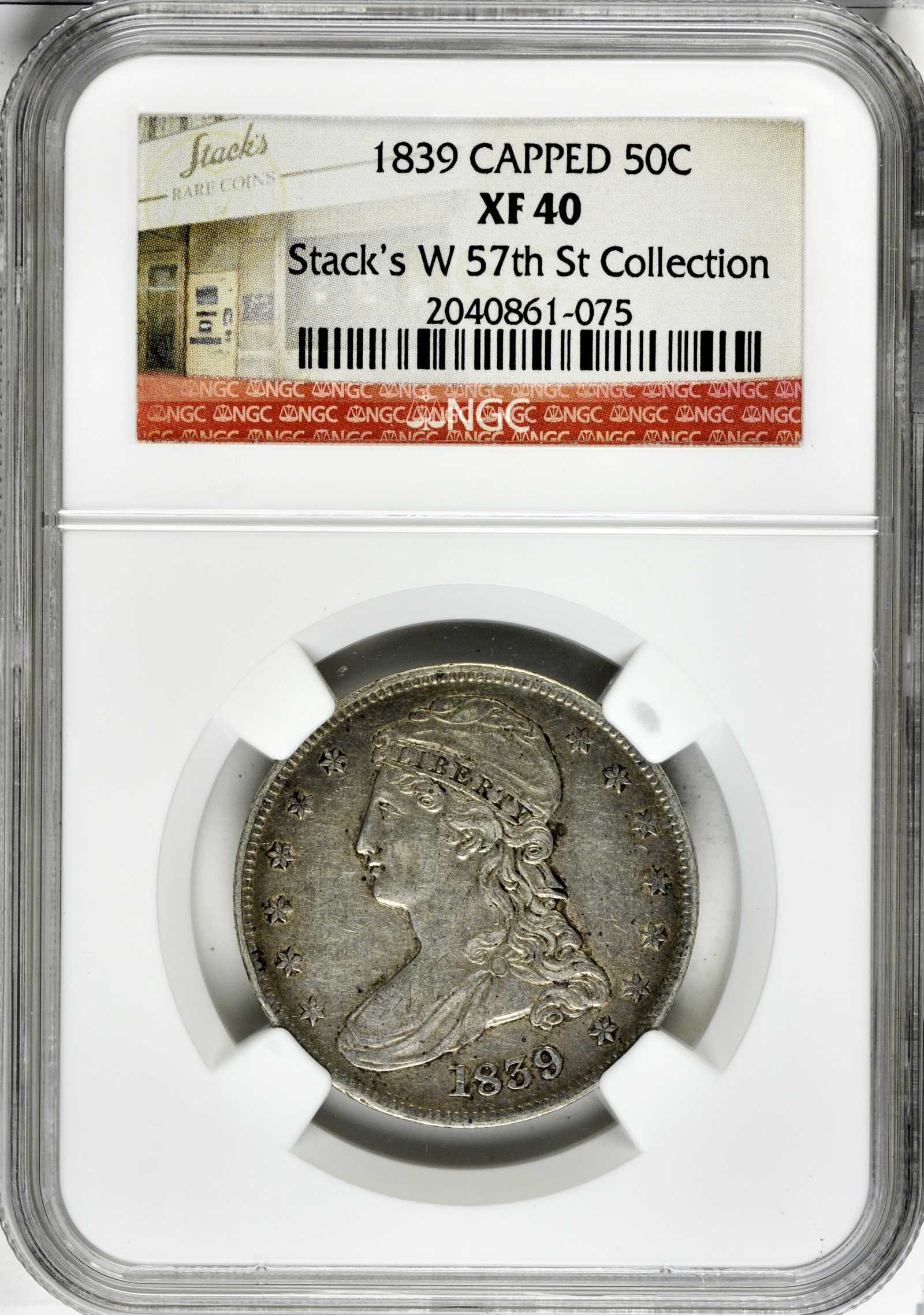 1839 50c Reeded Edge, Large Letters Reverse, GR-7 F15 thumbnail 14