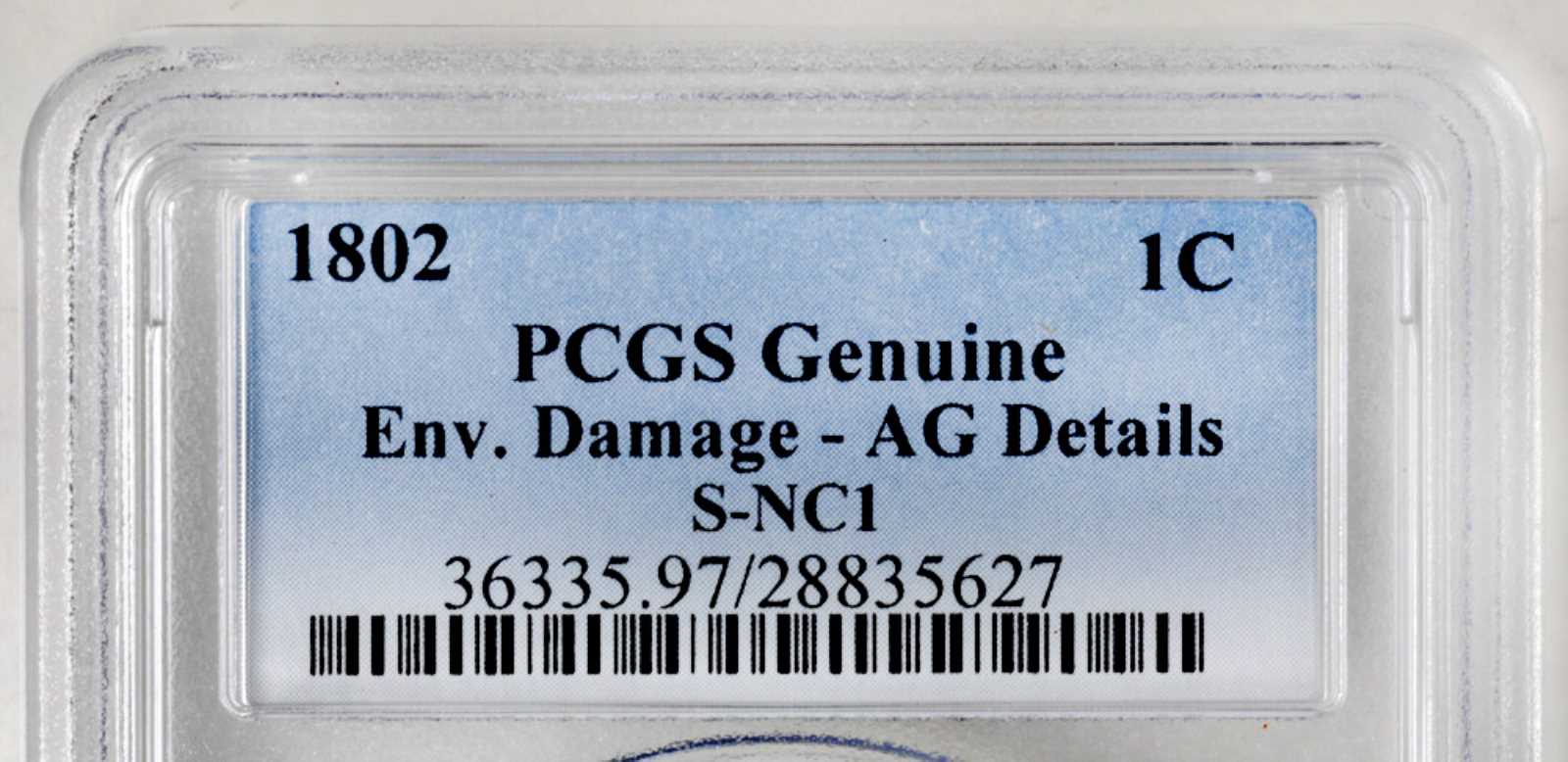 1802 1c Normal Reverse, S-NC-1 MS BN thumbnail 9