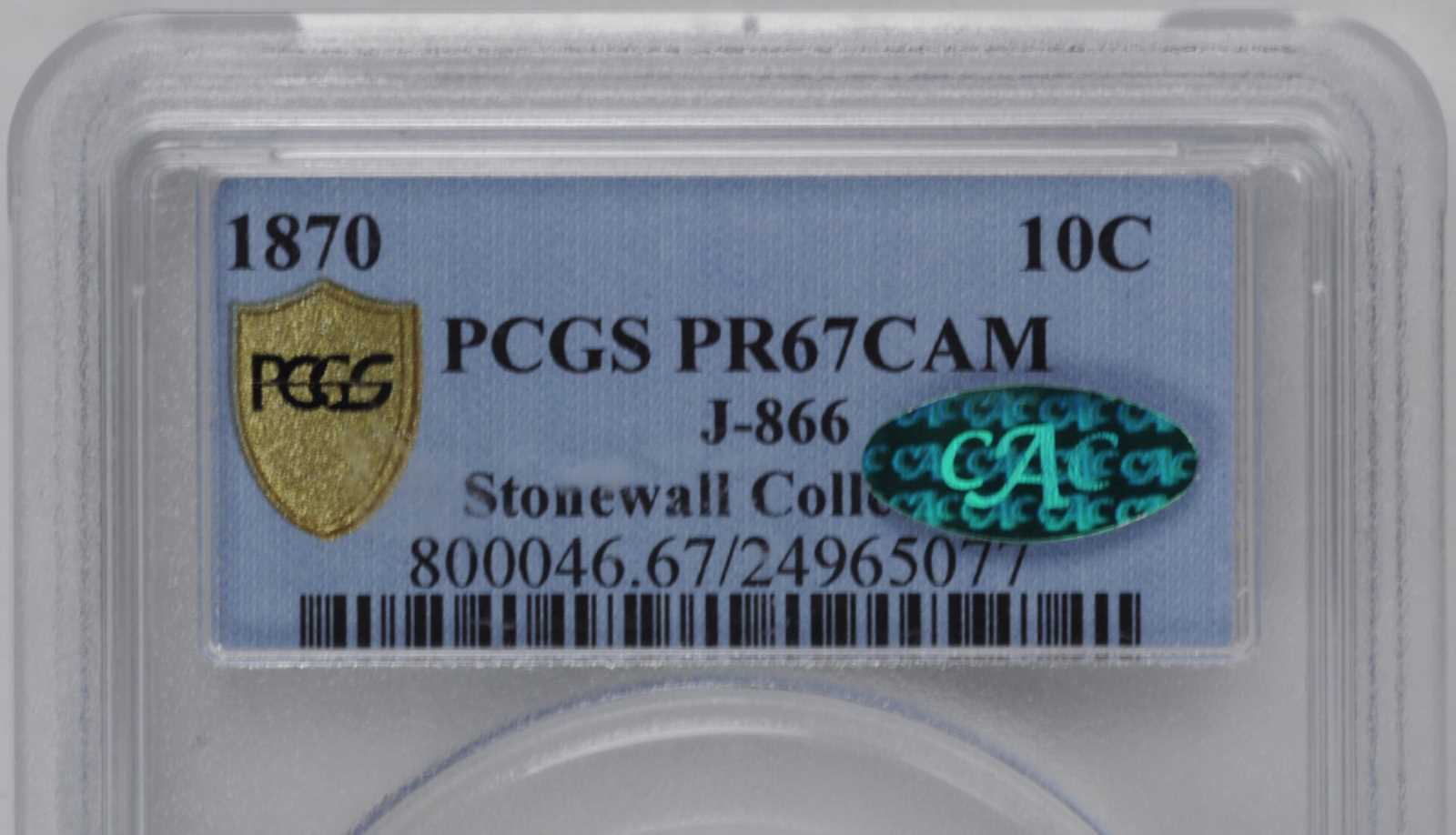 1870 P10c Aluminum, J-866 PR CAM thumbnail 20