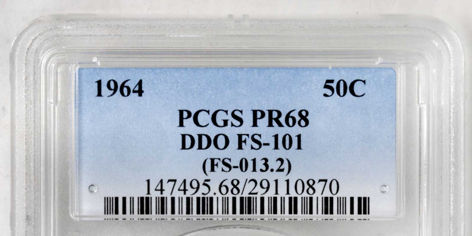 1964 50c Doubled Die Obverse, FS-101 PR thumbnail 4