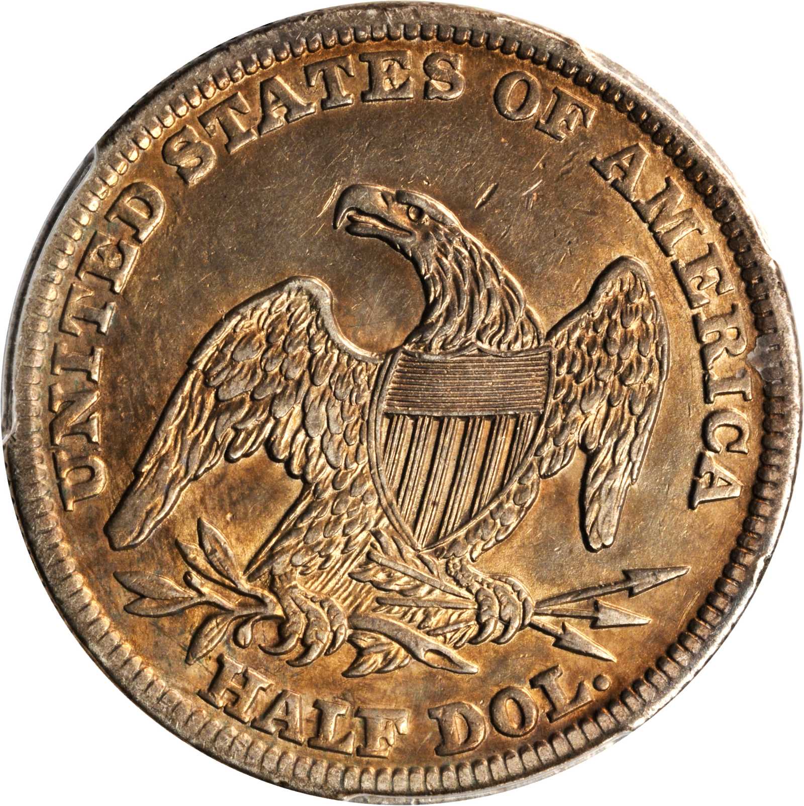 1839 50c Reeded Edge, Large Letters Reverse, GR-5 MS62 CAC thumbnail 15