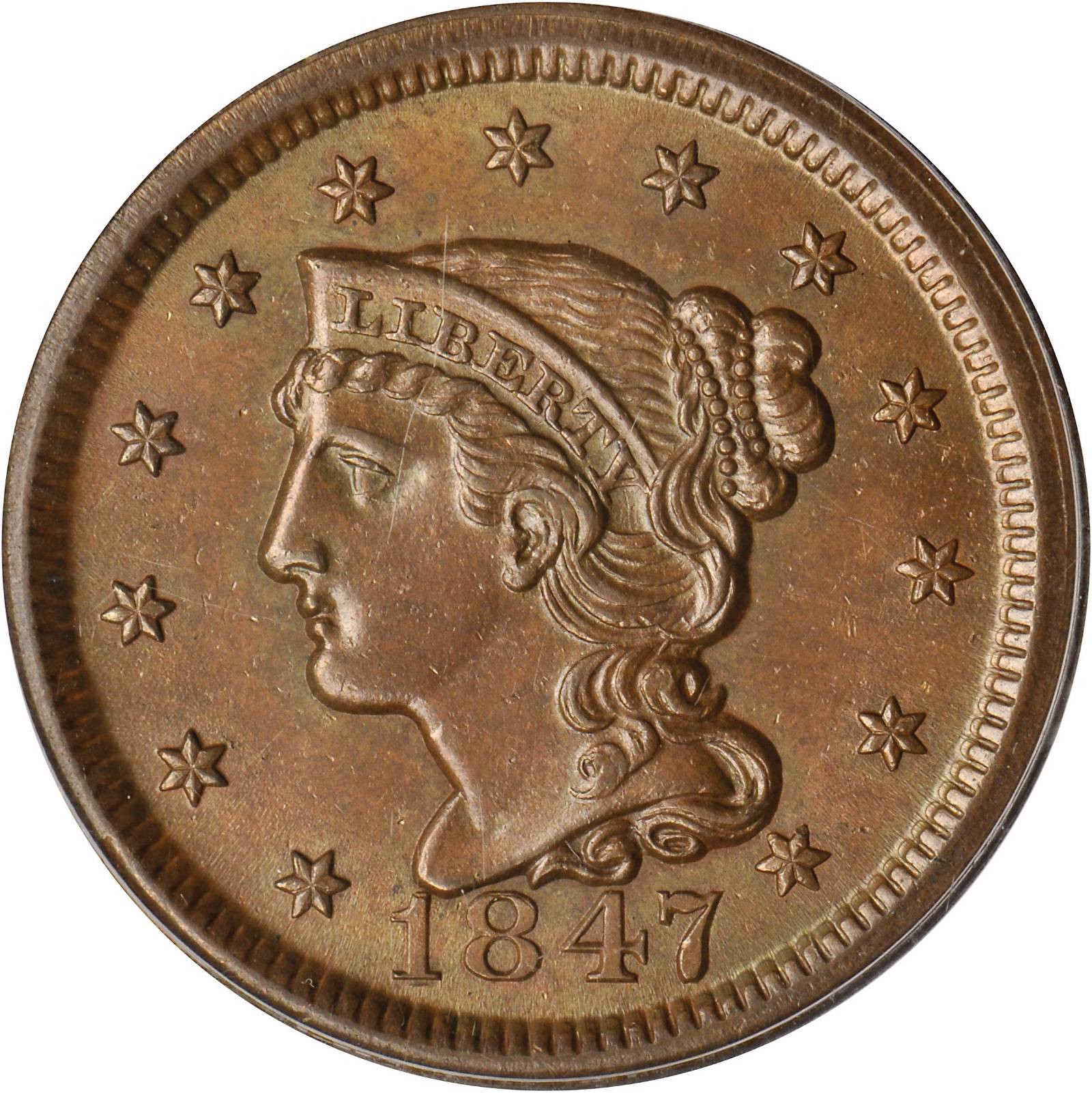 1847 1c N-27 MS BN thumbnail 3