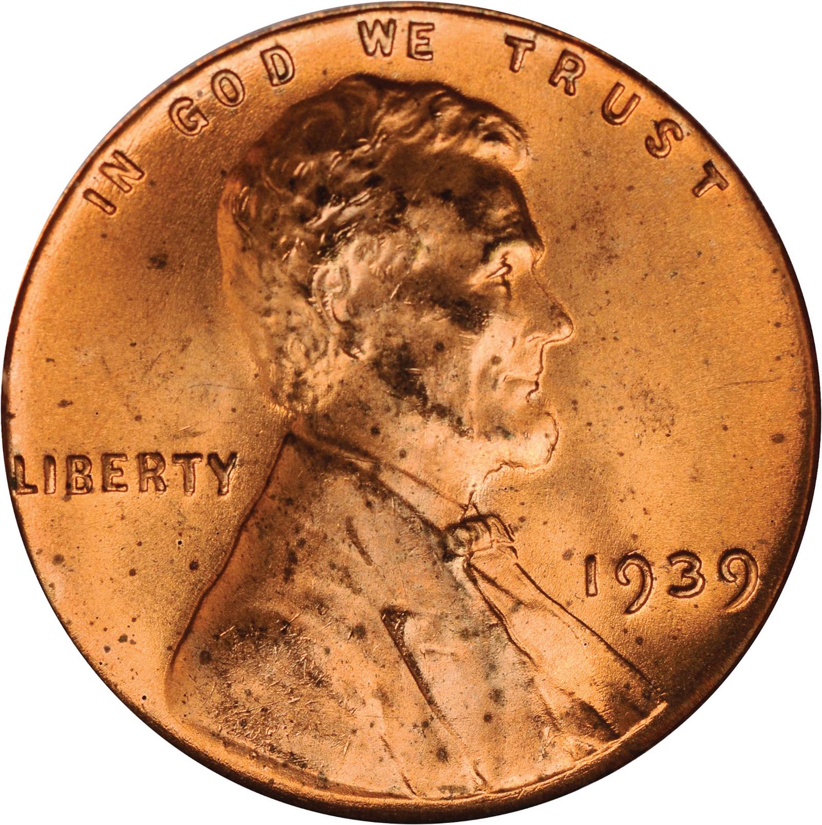 1939 Lincoln Cent. FS-101 (FS-017). Doubled Die Obverse. MS-64 RD (PCGS).