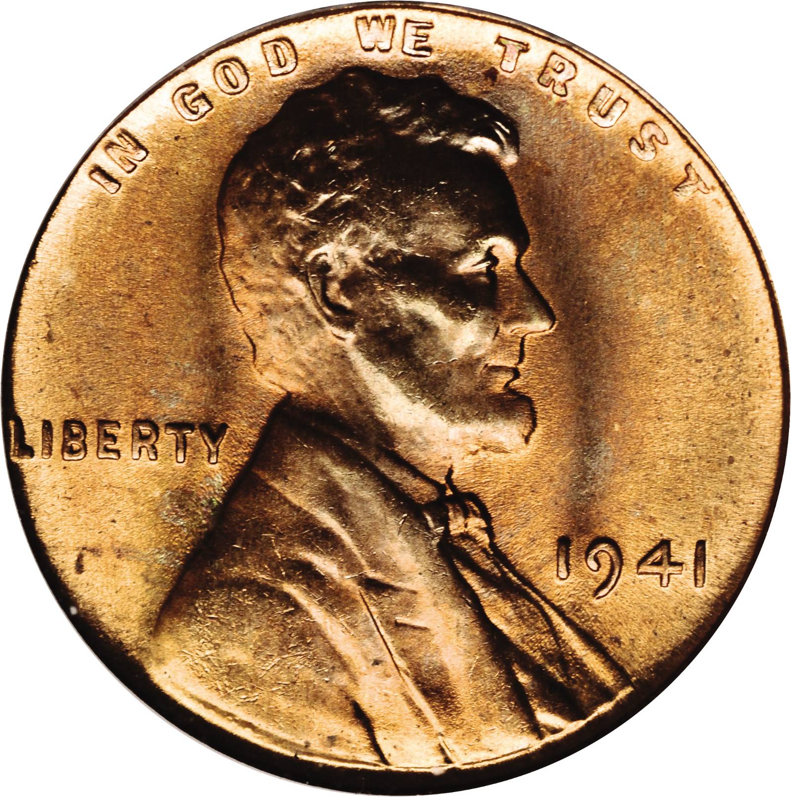 1941 Lincoln Cent. FS-102 (FS-018.1). Doubled Die Obverse. MS-64 RD (PCGS).