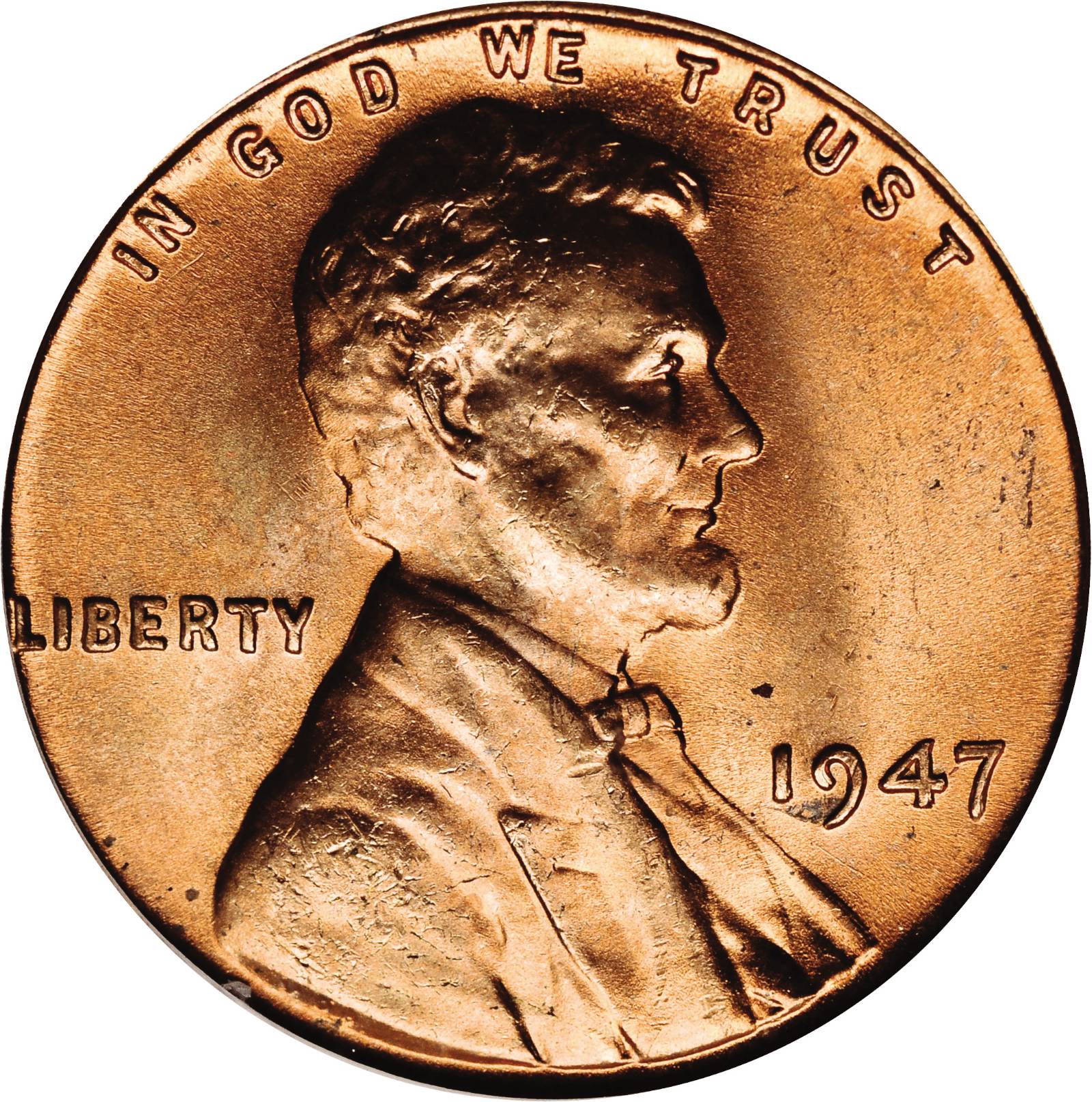 1947 Lincoln Cent. FS-101 (FS-021.3). Doubled Die Obverse. MS-64 RD (PCGS).