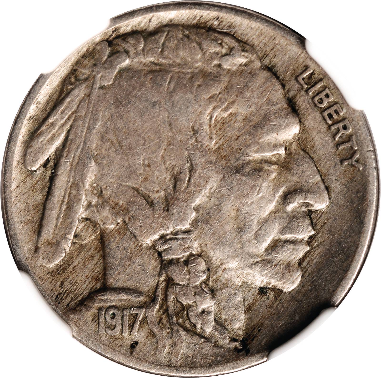 1917 Buffalo Nickel. FS-801 (FS-016.4). Doubled Die Reverse. VF-35 (NGC).