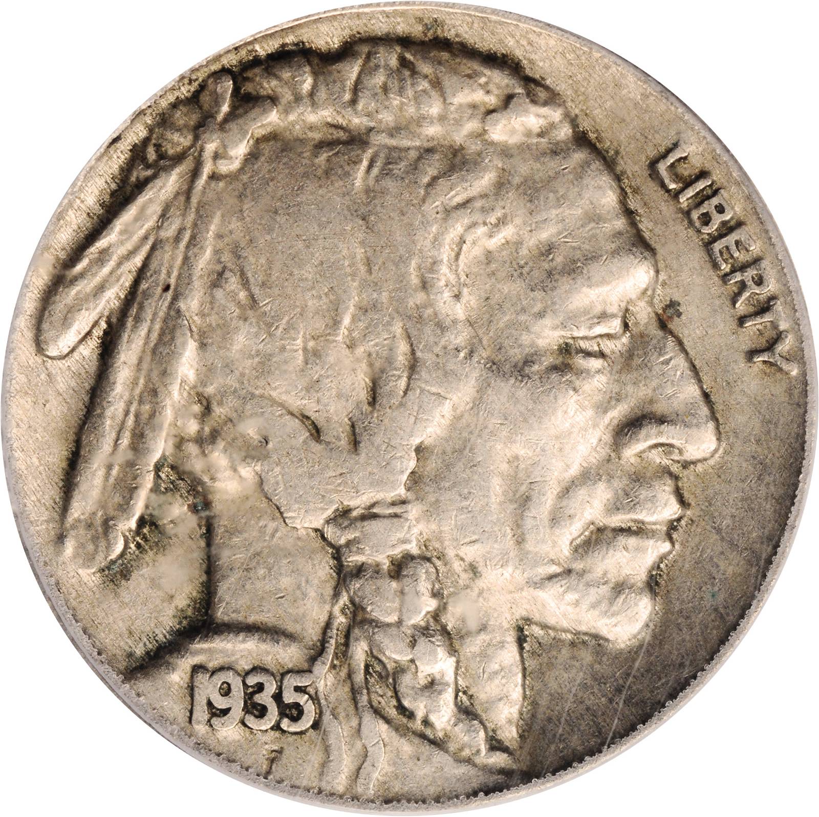 1935 Buffalo Nickel. FS-803 (FS-018.1). Doubled Die Reverse. EF-40 (PCGS).