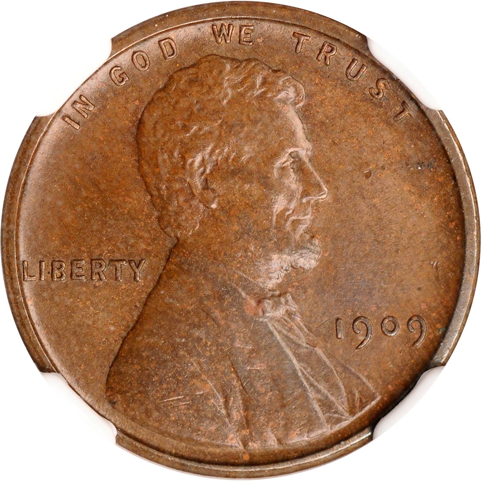 1909 V.D.B. Lincoln Cent. FS-1101 (FS-012). Doubled Die Obverse. AU-58 BN (NGC).