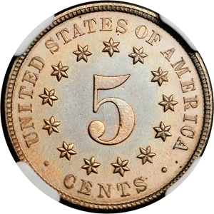 image for: 1877 Shield Nickel. Proof-67 (NGC).