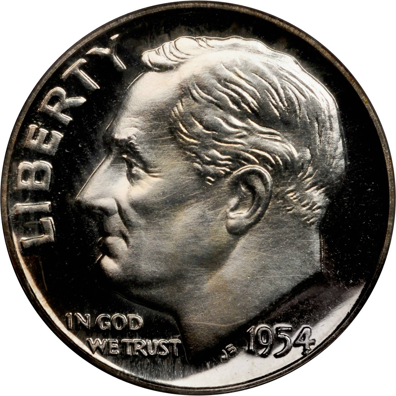 1954 10c Doubled Die Obverse, FS-101 PR DCAM thumbnail 3