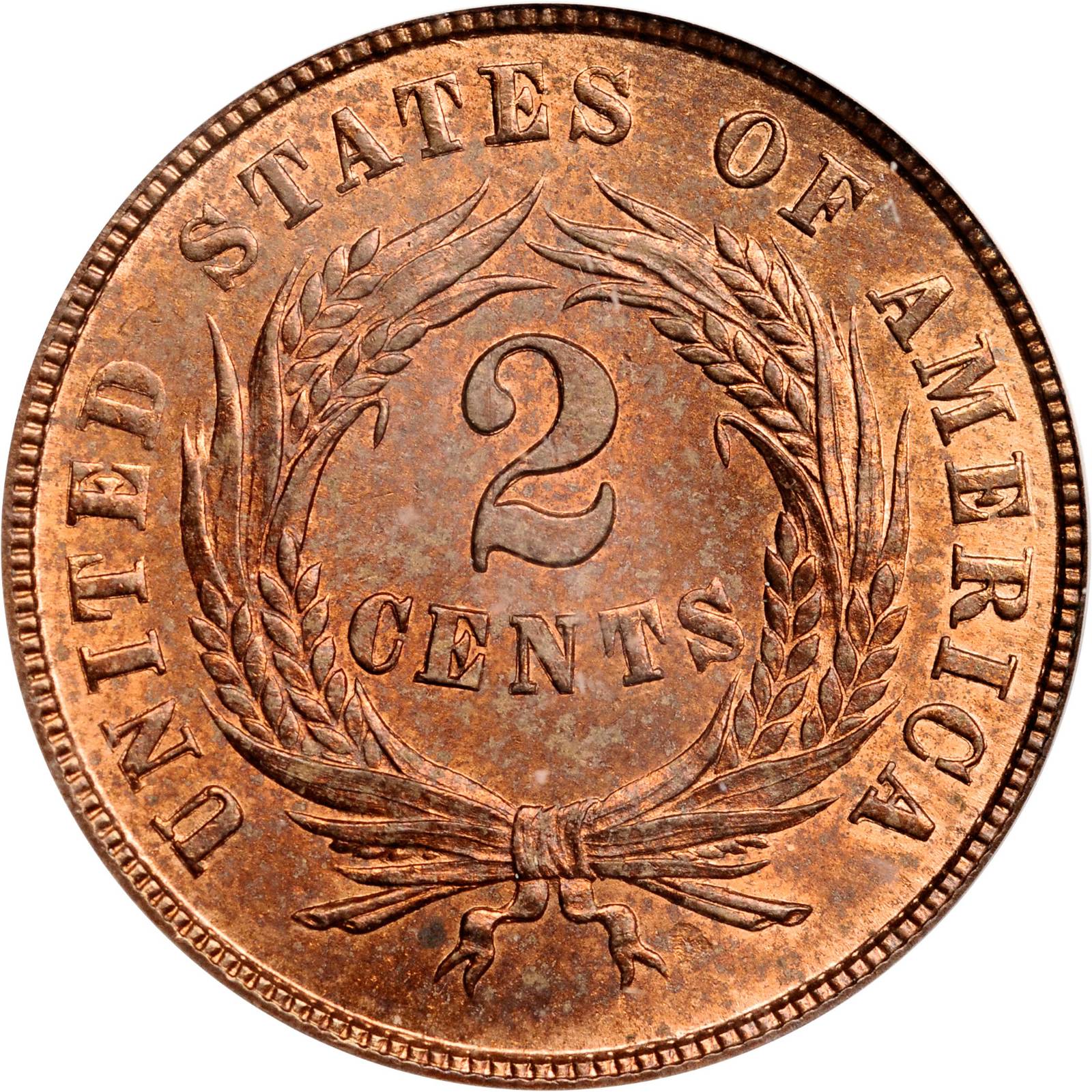 1864 2c Large Motto, DDO, FS-1101 MS RD MS65 RD CAC thumbnail 7