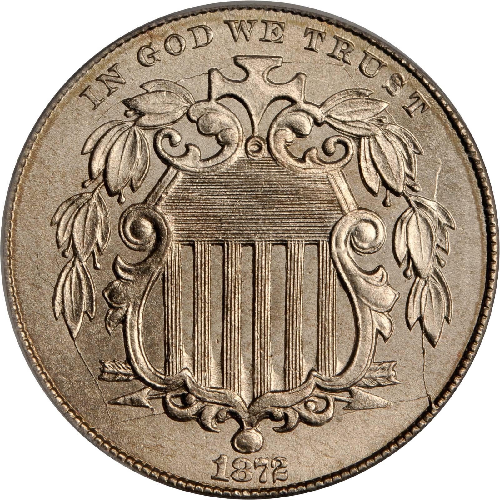 1872 5c Double Die Obverse, FS-101 MS thumbnail 14